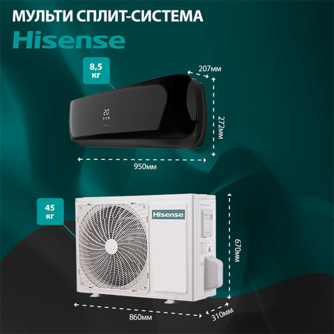 Hisense AMS-09UW4RVETG00(B)x3/ AMW3-24U4RJC-4
