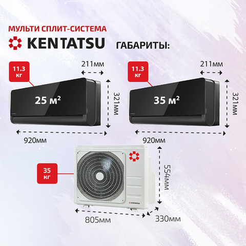 Kentatsu KSGOM26HZRN1+ KSGOM35HZRN1/ K2MRB50HZRN1-4