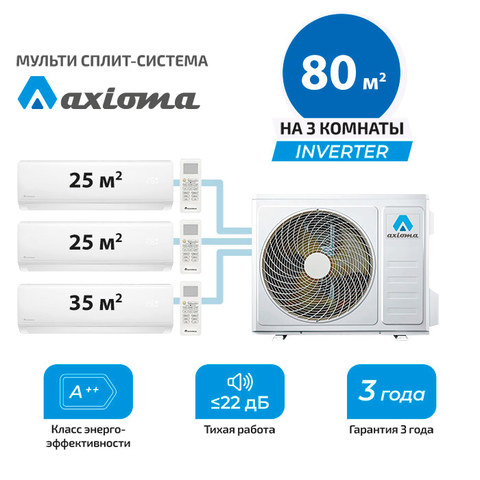 Мульти сплит система Axioma ASX09MH1Z1Rx2 + ASX12MH1Z1R/ ASB27M3Z1R (комплект)