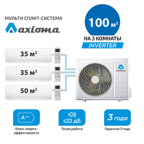 Мульти сплит система Axioma ASX12MH1Z1Rx2 + ASX18MH1Z1R/ ASB32M4Z1R (комплект)
