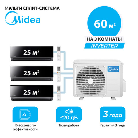Мульти сплит система Midea MMAG4-09N8D0-Ix3/ M3OG-21HFN8-Q1 (комплект)