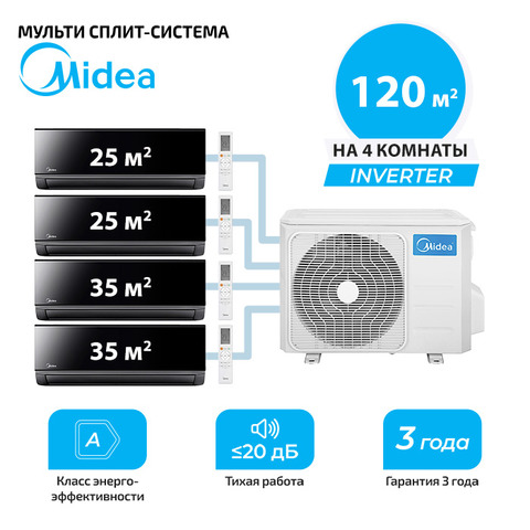 Мульти сплит система Midea MMAG4-09N8D0-Ix2 + MMAG4-12N8D0-Ix2/ M5OE-42HFN8-Q1 (комплект)