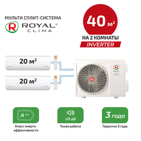 Мульти сплит система Royal Clima RCI-GLD07HNx2/ 2DFM-14HN/OUT (комплект)