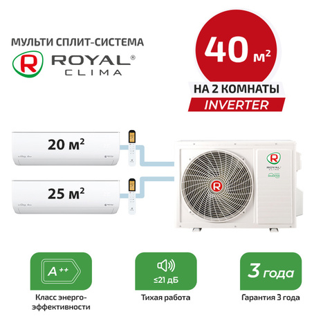 Мульти сплит система Royal Clima RCI-GLD07HN + RCI-GLD09HN/ 2TFM-17HN/OUT (комплект)