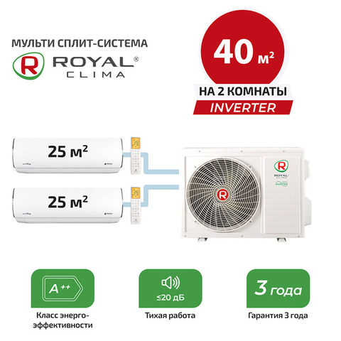 Мульти сплит система Royal Clima RCI-PFF09HNx2/ 2DFM-14HN/OUT (комплект)