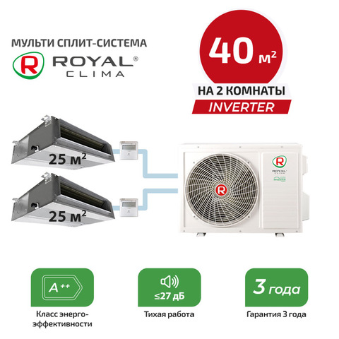 Мульти сплит система Royal Clima RCI-DMN09x2/ 2RMN-14HN/OUT (комплект)