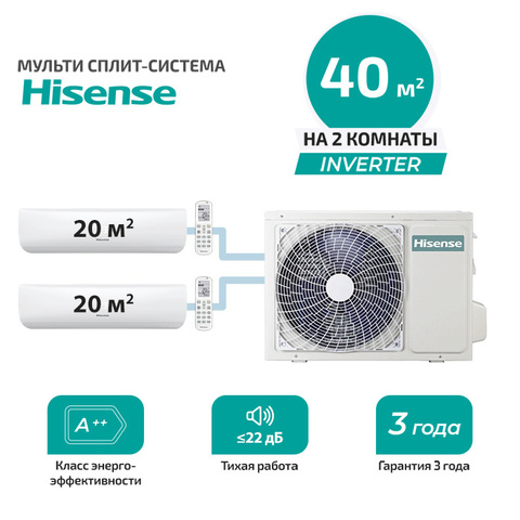 Мульти сплит система Hisense AMS-07UW4RMRKB00x2/ AMW2-14U4RGC (комплект)