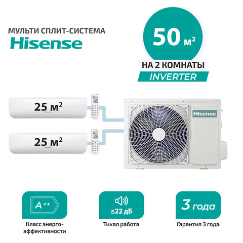 Мульти сплит система Hisense AMS-09UW4RMRKB00x2/ AMW2-18U4RXC (комплект)