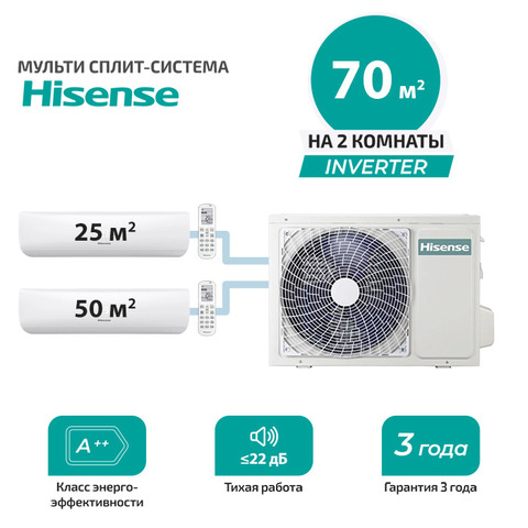 Мульти сплит система Hisense AMS-09UW4RMRKB00 + AMS-18UW4RXSKB01/ AMW3-24U4RJC (комплект)