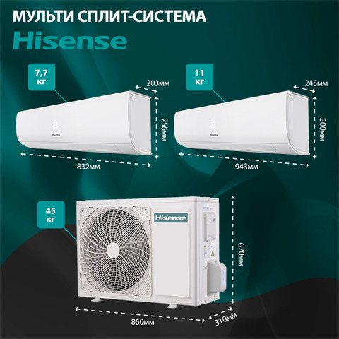 Hisense AMS-09UW4RMRKB00 + AMS-18UW4RXSKB01/ AMW3-24U4RJC-4