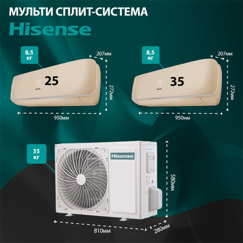 Hisense AMS-09UW4RVETG00(C)+ AMS-12UW4RVETG00(C)/ AMW2-18U4RXC-4