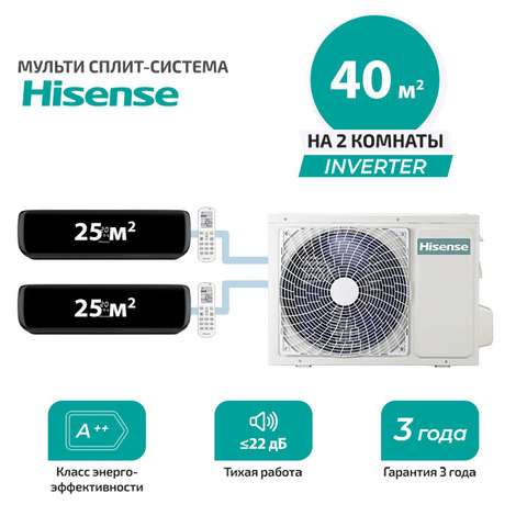 Мульти сплит система Hisense AMS-09UW4RVETG00(B)x2/ AMW2-14U4RGC (комплект)