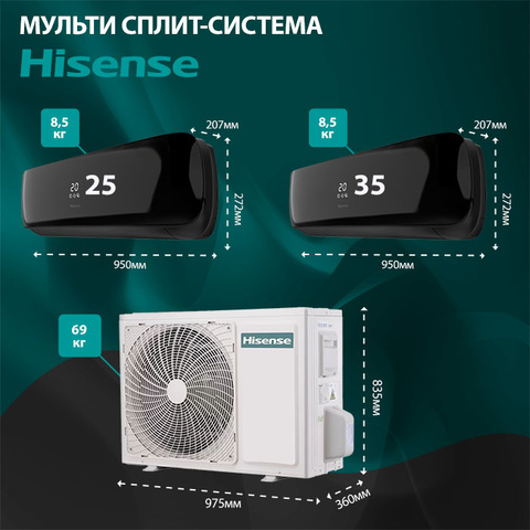 Hisense AMS-09UW4RVETG00(B)x3 + AMS-12UW4RVETG00(B)/ AMW5-36U4RQC-4