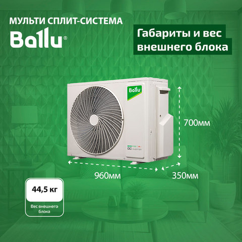 Ballu BSUI-FM/in-09HN8/EUx2 + BSUI-FM/in-12HN8/EU/ BA3OI-FM/out-27HN8/EU-6