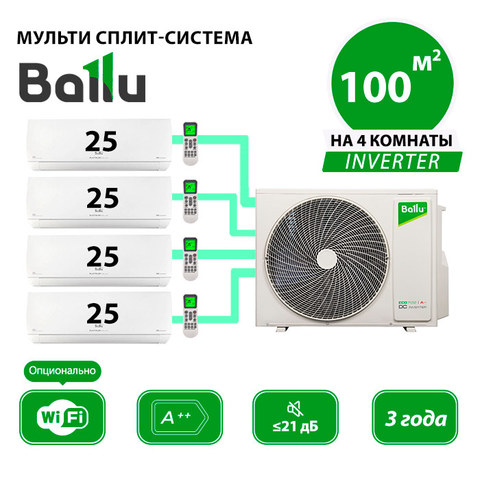 Мульти сплит система Ballu BSUI-FM/in-09HN8/EUx4/ BA4OI-FM/out-36HN8/EU (комплект)