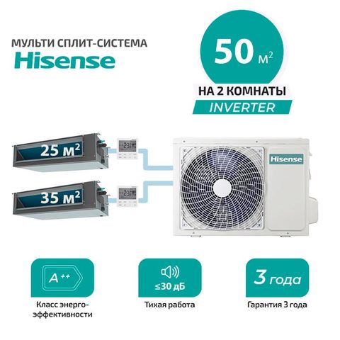 Мульти сплит система Hisense ADT-09UX4RBL8 + ADT-12UX4RBL8/ AMW2-18U4RXC (комплект)
