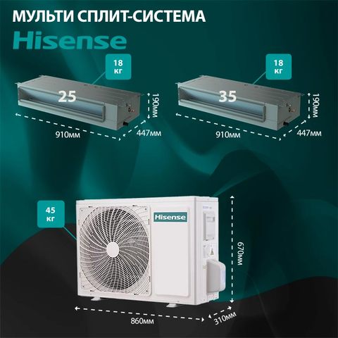 Hisense ADT-09UX4RBL8x2 + ADT-12UX4RBL8/ AMW3-24U4RJC-4