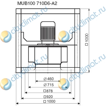 Канальный вентилятор Systemair MUB100 710D6-A2