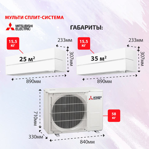 Mitsubishi Electric MSZ-LN25VGx2 + MSZ-LN35VG/ MXZ-3F68VF-4
