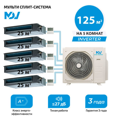 Мульти сплит система MDV MDTII-09HWFN8x5/ MD5O-42HFN8 (комплект)