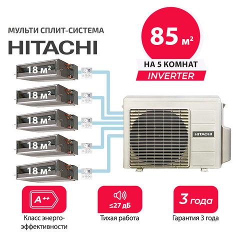 Мульти сплит система Hitachi RAD-18QPEx5/ RAM-90NP5E (комплект)
