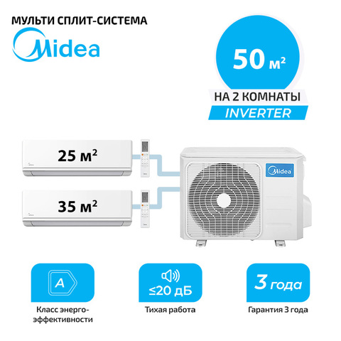 Мульти сплит система Midea MMAG2-09N8D0-I + MMAG2-12N8D0-I/ M2OE-18HFN8-Q (комплект)