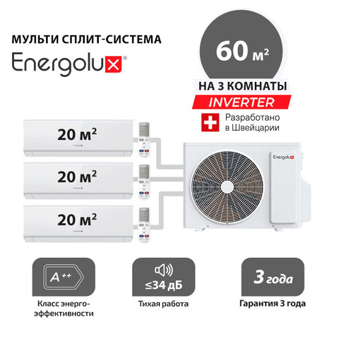 Мульти сплит система Energolux SAS07M3-AIx3/ SAM21M1-AI/3 (комплект)